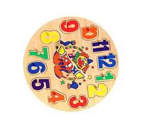 KICHOUSE 1 set Wooden Clock for Cognitive Puzzle Plaything Early Education Concept Safe and Design for Preschoolers