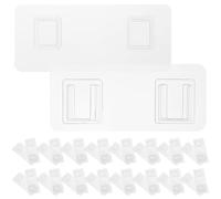 KICHOUSE 10 Pairs Self-Adhesive Plastic Wall Storage Hooks with Paired Hooks Design Multi-use Heavy Duty Can be Pasted on Smooth Surface for Organising Power Strips and Home Items