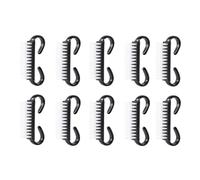KICHOUSE 10 Pcs Small Black Plastic Nail Cleaning Brushes Fingernail Scrubber Set for Manicure Nail Art Dust Removal Tools