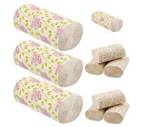 KICHOUSE 10 Rolls of Decorative Bamboo Toilet Paper with Elegant Rose Designs, Multipurpose Soft Tissue for Bathroom and Table Use, Assorted Colour, Clean Experience and Sturdy Solid Core