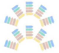 KICHOUSE 10 Sets of Assorted Colour Sticky Index Tabs Paper Page Markers with Easy to Find Key Points and Eye-catching Design, for Office and School Organisation
