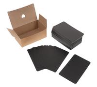 KICHOUSE 100pcs Black Blank Word Cards Made of Sturdy Paper with Sl lack Design, Multi-Functional Small Index Cards for Learning and Collecting Activities
