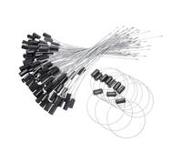 KICHOUSE 100pcs Black Steel Security Cable Seals Numbered Tags for Truck Trailers Cargo Shipping Weatherproof Metal Wire Ties for Container Logistics and Inventory Management