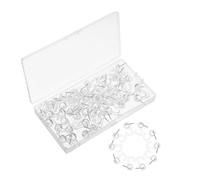 KICHOUSE 100pcs Clear Thumb Tacks for Hanging Pictures Transparent Push Pins with Invisible Hooks Wall-Friendly Reusable Cork Board Pins for Photo Display and Bulletin Boards