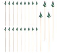 KICHOUSE 100pcs Cocktail Skewers Disposable Drink Picks Fruit Food Sticks Decorative Bamboo Appetizer Toothpicks for Parties Charcuterie Garnish