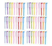 KICHOUSE 100pcs Disposable Identification Bracelet Anti-Lost Wrist Band 6.68x0.71x0.04inch Adjustable Length PVC Stylish Beautiful Shape Summer Camp Random Color