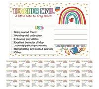 KICHOUSE 100pcs Motivational Teacher Mail Cards for Students and Parents Positive Reinforcement and Habit Formation Features, Coated Paper Reward Postcards Suitable for Classroom and Home