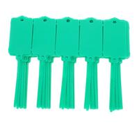 KICHOUSE 100pcs Reusable Plastic Labels Blank Storage Tags Double-Sided Writable Shipping Tags with Sealing Strap for Indoor and Outdoor Use Green Plastic Mark Labels