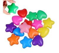 KICHOUSE 100pcs Thickened Star and Heart-shaped Educational Play Balls for Indoor Ball Pit Creative Ocean Pool for Party and Swimming Games