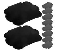 KICHOUSE 10pcs Black PVC Acrylic Basket Tags with Smooth Surface and Easy to Store Label Clips for Removable Price Tags and Advertising in Office Or Supermarket Use