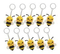 KICHOUSE 10Pcs Cartoon Bee Keyrings Cute Bee Keychain Bag Pendant for Backpack Decoration Lightweight and for Friends and Family