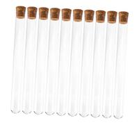KICHOUSE 10pcs Glass Test Tubes with Cork Stoppers Transparent Round Bottom Chemistry Experiment Storage Tubes for Scientific Research Education and Home Use
