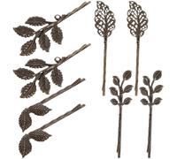 KICHOUSE 10pcs Leaf Hair Clip Vintage Retro Bronze Bobby Pin Easy to Clip Good Grip Delicate Elegant Hair Ornament for Women Party Wedding