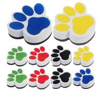 KICHOUSE 10pcs Magnetic Whiteboard Erasers Paw-Shaped Eva Felt Dry Erasing Erasers for Office Classroom Home Lightweight Versatile Chalkboard Set with Multi-Color Design