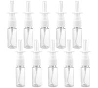 KICHOUSE 10pcs Nose Spray Bottles 10ml Empty Nasal Spray Bottles Refillable, White Leak-Proof Design for Travel Use
