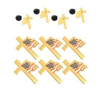 KICHOUSE 10pcs Patriotic American Flag Cross Lapel Pin Made of Sturdy Alloy with Secure Attachment and Versatile Accent, Classic Style Brooch for Independence Day and Church Events