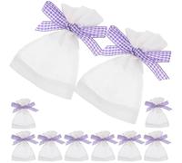 KICHOUSE 10pcs Refillable Lavender Sachet Bags Empty Sachet Bag Breathable Cloth Material Mesh Design Multi-functional Use Suitable for Earrings Necklaces Storage during Moon Festivals