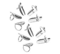 KICHOUSE 10pcs Silver Nail Rings for Women Fingertip Nail Guards with Secure Fit Lightweight Alloy Material Stylish Retro Design for Daily Office Work and Social Events