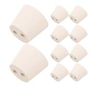 KICHOUSE 10pcs Solid Rubber Stopper with Double Hole Design Tapered Lab Rubber Bungs for Test Tubes and Vials Reliable Nonleak Fit and Versatile Compatibility for Chemistry Supplies and Lab