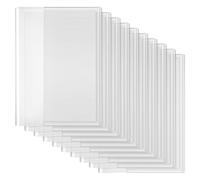 KICHOUSE 10pcs Transparent Non-Slip Book Protective Covers Clear Textbook Sleeves for Students Reusable School Book Cover Protectors with Adhesive Closure and Flexible Lightweight Design