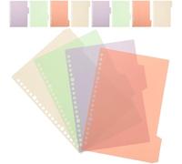 KICHOUSE 12 Sets Brown Plastic Binder Dividers with Flagging Function for Quickly Finding Classified Content, Creative Design Loose-Leaf Index Tabs, Suitable for Research and File