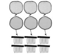 KICHOUSE 12Pcs Elastic Breathable Wig Caps Set with Dome and Square Mesh Nets Adjustable Hairdressing Wig Nets for Women’S Hair Supply and Making