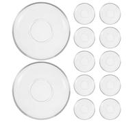 KICHOUSE 12pcs Glass Tea Plates, 5.28" Round Dessert Saucers with Safe Smooth Edges, Stackable Glass Appetizer Plates for Dinner Parties and Buffet Serving