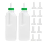 KICHOUSE 12pcs Lamb Feeding Bottles, Thickened Goat Milk Feeders, Livestock Feeding Bottle with Air Valve and Nipples for Cow Goat Sheep Milk 850ml/29oz