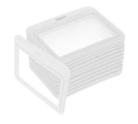KICHOUSE 12pcs Plastic Badge Holders with Dual Windows, Horizontal Flipfold Design, Card Badge Sleeves for Work and High Frequency Use, Sturdy and Easy to Clean