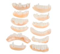 KICHOUSE 12Pcs Tricky Dentures Fangs for Halloween Costume Party Decorations Props for Adults Dress Up for Haunted House and Graveyard Scenes