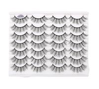KICHOUSE 14 Pairs of Black False Eyelashes Natural Looking Chemical Fiber Lashes with Excellent Length and Width for Wedding Event and Daily Use