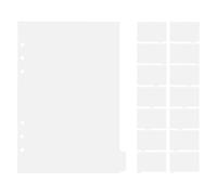 KICHOUSE 14pcs White Pp Binder Dividers with Detachable Tabs for Indexing and Browsing, A5 6-Hole Notebook Dividers, Suitable for Research and Notebooks, Organise Documents Efficiently