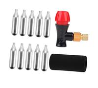 KICHOUSE 16g Bike Inflator Kit with Threaded Co2 Cartridges, Lightweight Abs and Steel Construction, Includes Carrying Case and Insulate Sleeve, for Cycling, Motorbikes, and Car Tyre