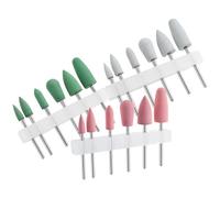 KICHOUSE 18 Pcs Silicone and Stainless Steel Nail Drill Bits Set for DIY Nail and Personal Manicure Practical Safety Cuticle Remover Compatible