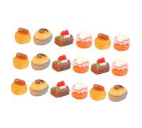 KICHOUSE 18pcs Miniature Cake Decor Realistic Food Models for Dollhouse Decoration for Pretend Play and Creative DIY Projects Lightweight and Mini Cake Models