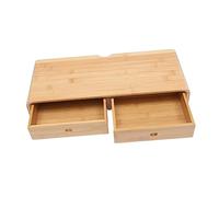KICHOUSE 1pc Bamboo Monitor Stand Storage for Computer Screens Ergonomic Design for Improved Posture and Space Optimization Suitable for Home Office Use