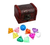 KICHOUSE 1Set Assorted Color Beaded Gems for Jewelry Craft Accessories with Treasure Chest for Creative Play and Imaginative Adventures
