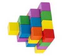 KICHOUSE 1Set Mini Wooden Cube Blocks Smooth and Sturdy DIY Square Craft for Early Childhood Education and Mathematics Learning Activities