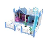 KICHOUSE 1Set Puzzle Villa House Set for Year Old DIY Miniature House Kit Tiny House Building Model for Creative Play Birthday present for Enhances Motor Skills and Color