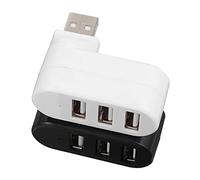 KICHOUSE 2 Pack Usb 2.0 Hub 3 Port Plastic Adapter Multi-functionality for Laptops Desktops