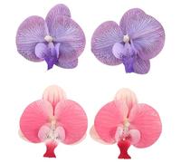 KICHOUSE 2 Pairs Flower Shoe Clips for Women Flip-flops and Sandal Straps, Removable Plastic Orchid Decorations with Secure Attachment, Elegant Summer Accessories for Weddings and Parties