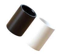 KICHOUSE 2 Pcs Ceramic Teacups Black and White Straight Simple Style Fine Craftsmanship and Smooth Delicate Texture, Lightweight and Practical for Travel Or Couple Use