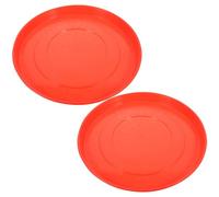 KICHOUSE 2 Pcs Chicken Feeding Tools Poultry Feeder Tray with Plastic Feeding Tool Holding Plate in Red Easy to Move and Prevent Spillage Suitable for Chickens