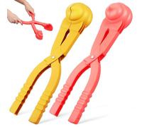 KICHOUSE 2 Pcs Large Snow Ball Maker Clips Plastic Outdoor Beach Sand Mud Shaper for Easy Use Winter Plaything for Snow Fights and Building Snowmen Random Color