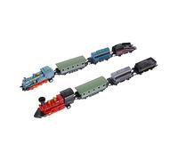 KICHOUSE 2 Pcs Retro Steam Train Inertia Pull Back Train Model for Educational Play Material Creative Imagination Development Fun Parent Interaction