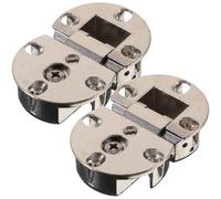 KICHOUSE 2 Pcs Zinc Alloy Folding Flip Hinges for Kitchen Cabinet Doors, Heavy Duty Round Table Flap Hinges with 180 Degree Opening Angle and Half Inch Overlay, Sturdy Self-Supporting