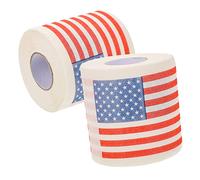 KICHOUSE 2 Rolls American Flag Roll Toilet Paper Each Decorative Tissue Paper Soft and Absorbent for Creative Bathrooms No Fading Bleaching