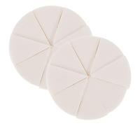 KICHOUSE 2 Sets Latex Wedge Shape Makeup Sponges for Makeup Application and Avoiding Cosmetic Waste White Beauty Sponge Applicator Tools for Dry and Wet Use