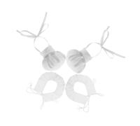 KICHOUSE 2 Sets Tiny Doll Chef Caps with White Neckerchiefs for Plush Dolls Miniature Soft Cotton Cooking Hats Decorative Role Play Accessories and Baking Pretend Play