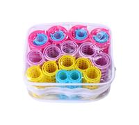 KICHOUSE 20 Pcs Plastic Hair Curlers No Heat Self-grip Rollers with Teeth for Medium Hair DIY Salon Styling, Hairdressing Rollers Set Suitable for Home and Professional Use Random Color